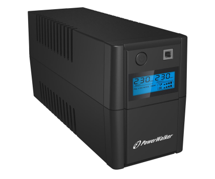 UPS (zasilacz awaryjny) POWERWALKER LINE-INTERACTIVE 850VA 2X SCHUKO, RJ11 IN/OUT, USB, LCD VI 850 SHL